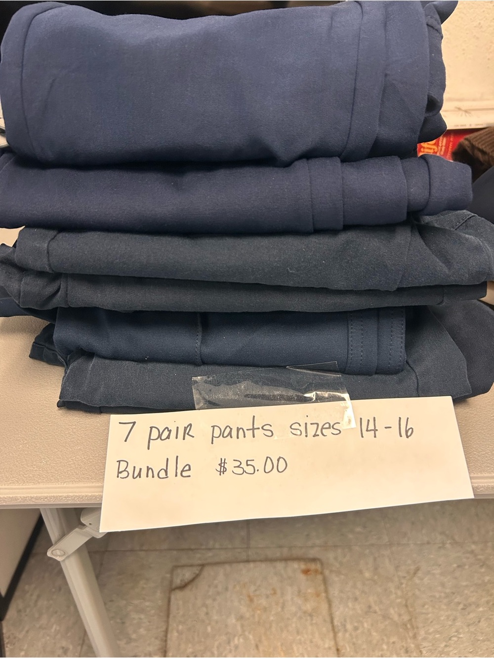 Bundle of Navy/Dark Blue Pants - 7 Pairs